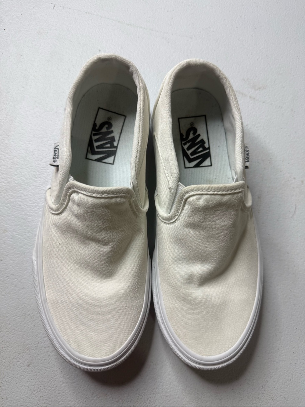 Vans Classic Slip-On Canvas Shoes in White